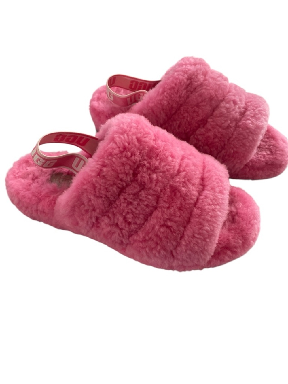 UGG Fluff Yeah Pink Plush Shearling Slides